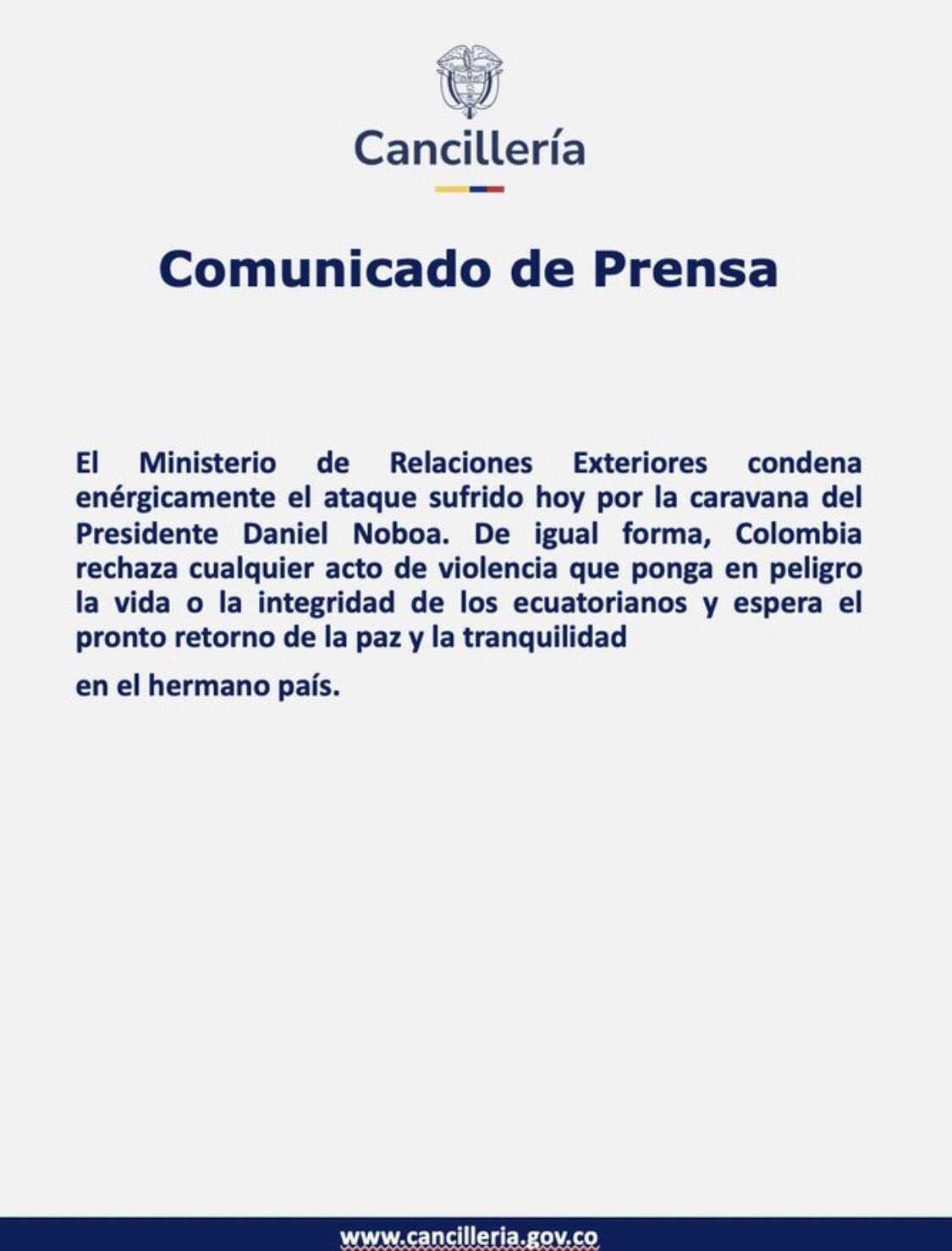 LOS GOBIERNOS DE COSTA RICA, PANAMÁ HONDURAS, Y PERU, CONDENAN ATAQUE AL PRESIDENTE DE ECUADOR
