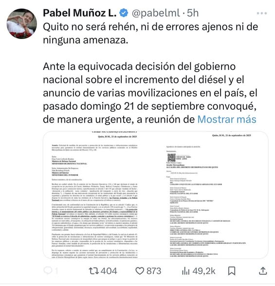 PABEL MUÑOZ- ALCALDE DE QUITO.