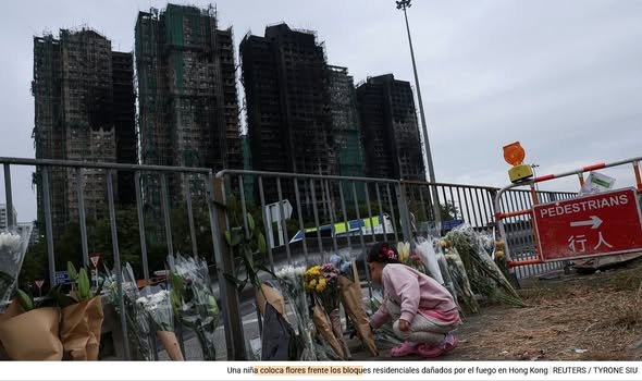 146 MUERTOS ES EL RESULTADO LAMENTABLE DEL INCENDIO EN EL COMPLEJO RESIDENCIAL EN HONG KONG.-