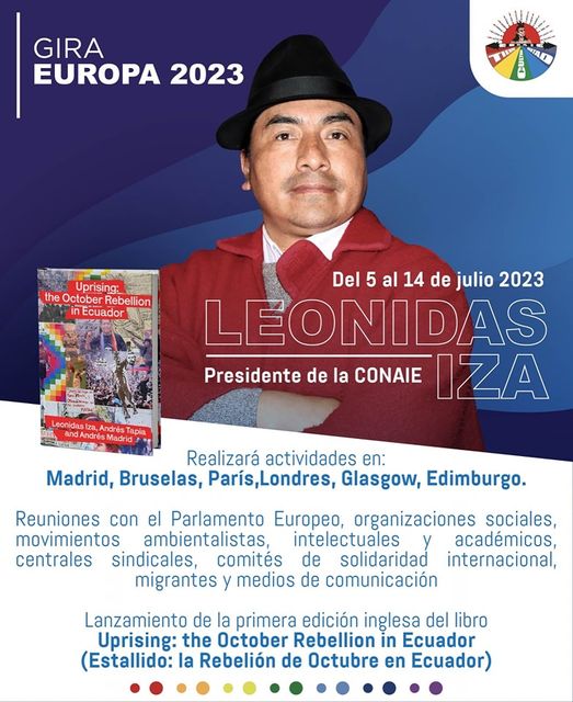 LEONIDAS IZA, LUEGO DE NO TENER CHANCE COMO CANDIDATO A LA PRESIDENCIA DE ECUADOR, SE VA DE GIRA PARA EUROPA