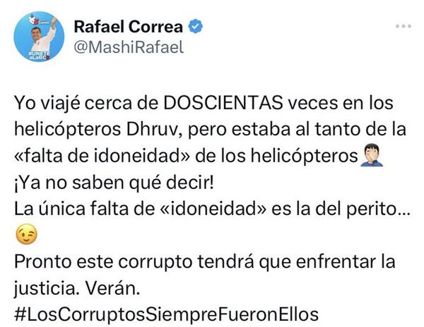 PATRICIA OCHOA, VIUDA DEL GENERAL GABELA MANIFIESTA QUE EN EL GOBIERNO DE CORREA SE QUISO TAPAR LA VERDAD; ESTO, LUEGO DEL INFORME DEL PERITO ROBERTO MEZA