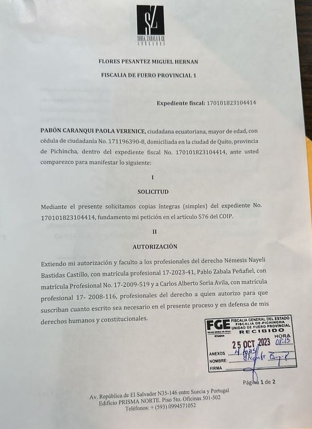 LA PREFECTURA DE PICHINCHA ES INVESTIGADA POR PRESUNTO PECULADO, POR CASO SOLEDAD PADILLA Y OTROS