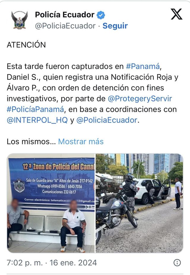 DETIENEN EN PANAMÁ A DANIEL SALCEDO, Y CORTE NACIONAL DE JUSTICIA PEDIRÁ LA INMEDIATA EXTRADICIÓN