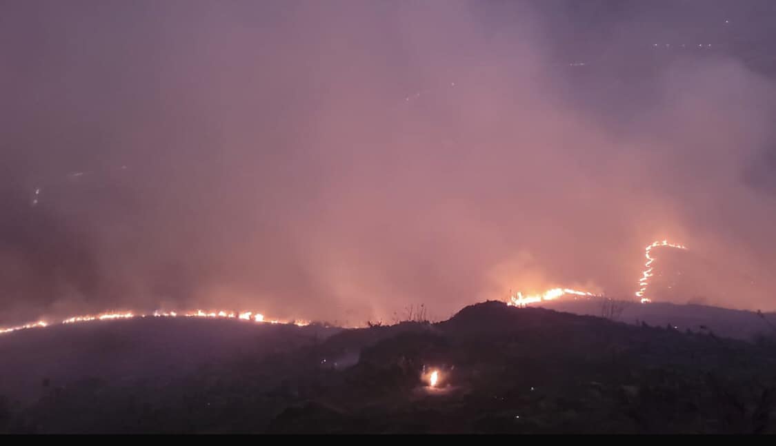 INCENDIO FORESTAL EN PAUTE.-